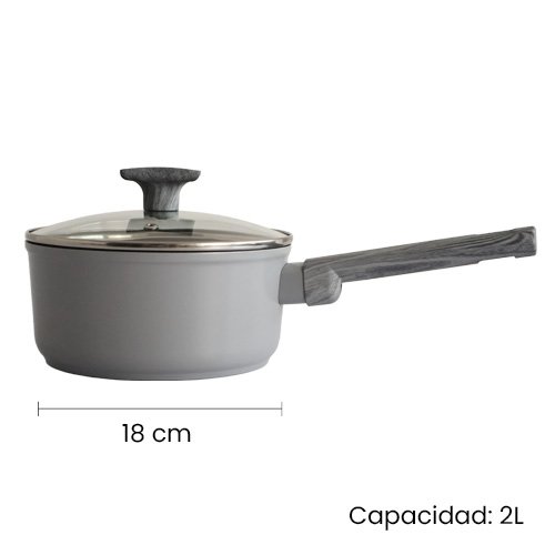 Cazo de 2 L de aluminio forjado color gris - Imagen 4