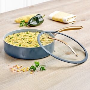 ARROCERA DE 3 L CON TAPA Y MANGO DE ALUMINIO PRENSADO COLOR AZUL